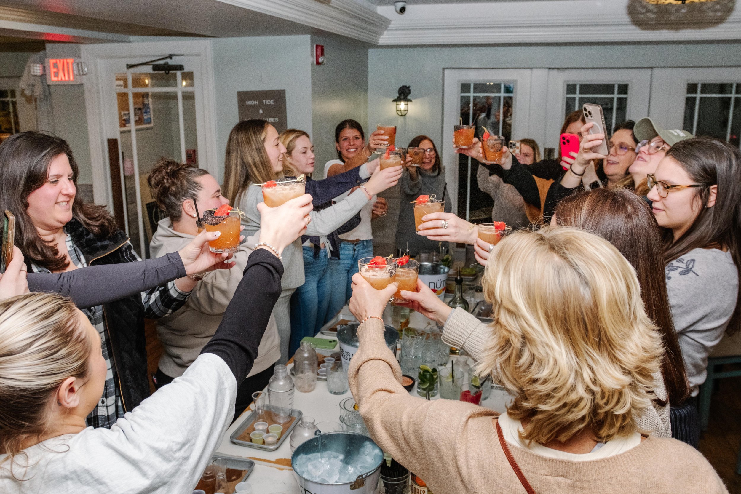 Friends toasting at Ditch